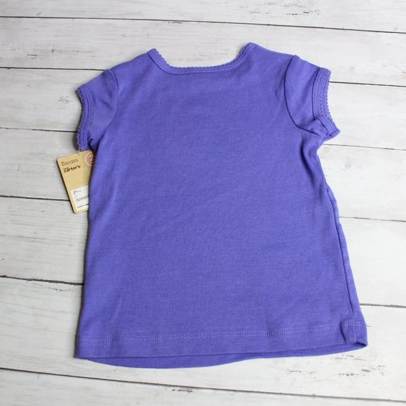 Carter's Baby Girl Top Size 2T Purple Donut Short Sleeves - Picture 5 of 5